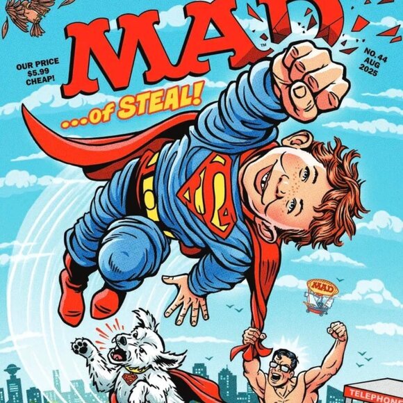 MAD Magazine #44 Aug 2025 Superman MAD of Steal Spy vs Spy + Free Alfred Print - Picture 1 of 6